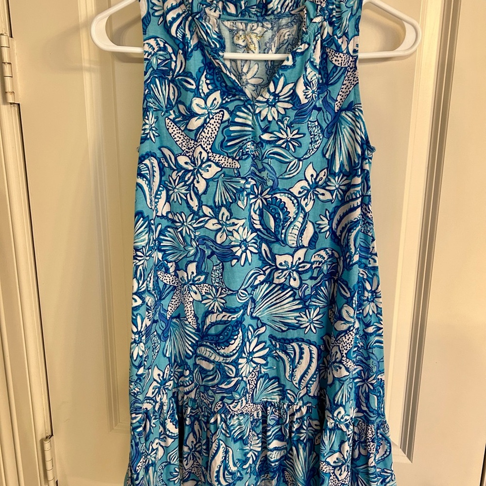 Lilly Pulitzer Blue and White Floral Dress